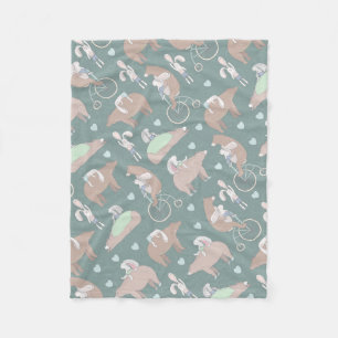 Couverture Polaire Ours et Lapin