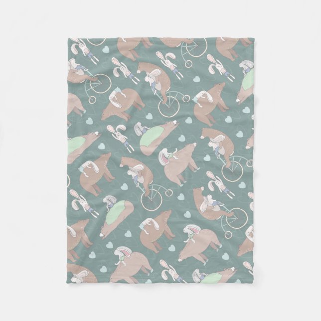 Couverture Polaire Ours et Lapin (Devant)