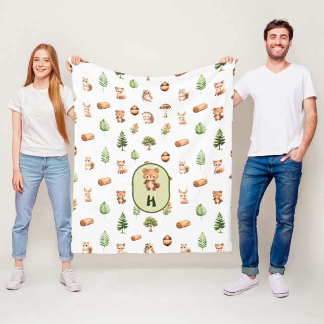 Couverture Polaire Ours Forest Friends Bois Animaux (En situation)