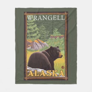 Couverture Polaire Ours noir dans la forêt - Wrangell, Alaska