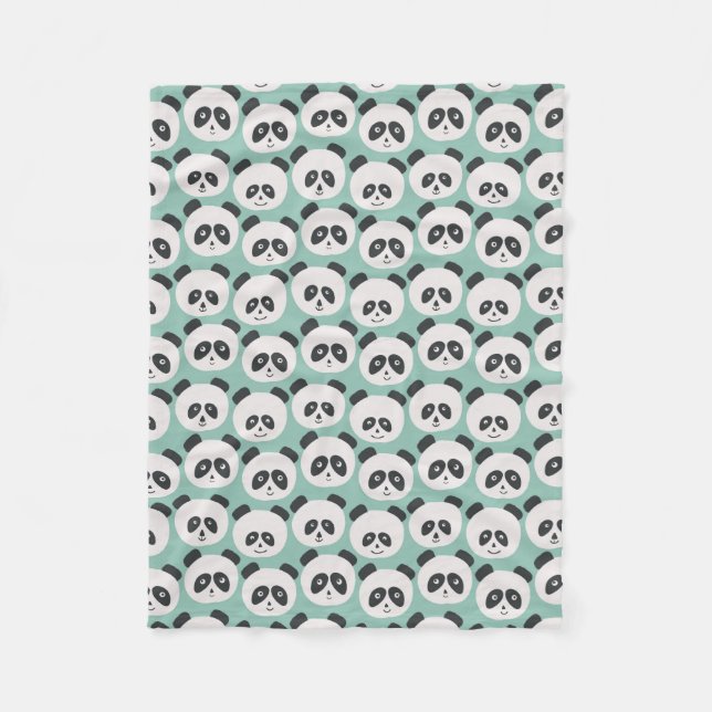 Couverture Polaire Ours panda de bleus layette (Devant)