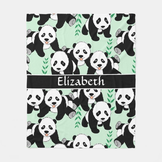 Couverture Polaire Ours panda graphiques pour personnaliser (Devant)