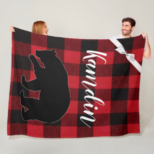 Couverture Polaire Ours Plaid De Bison Rouge Jetée Personnalisée