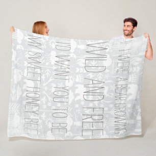 Couverture Polaire Ours sauvage et libre Bee Deer Owl Motif