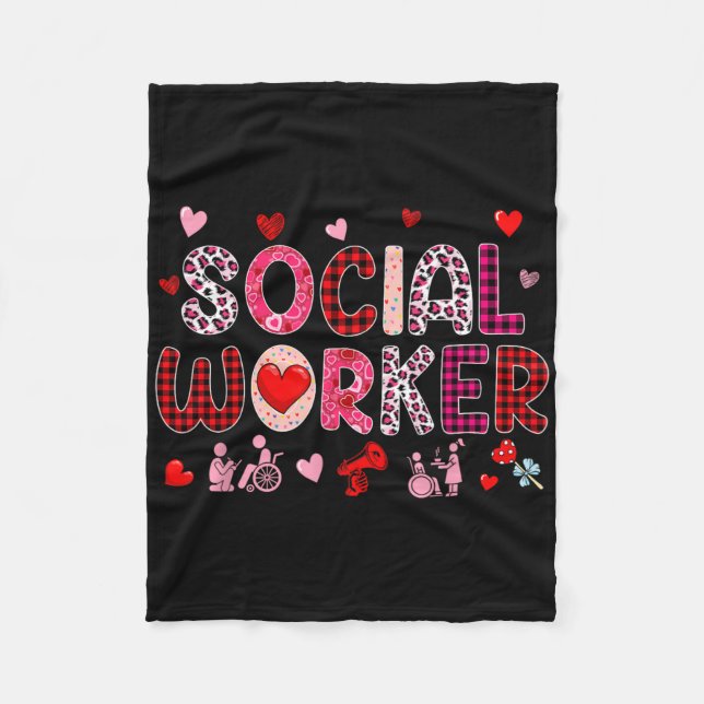 Couverture Polaire Outils de travailleur social Saint-Valentin Léopar (Devant)