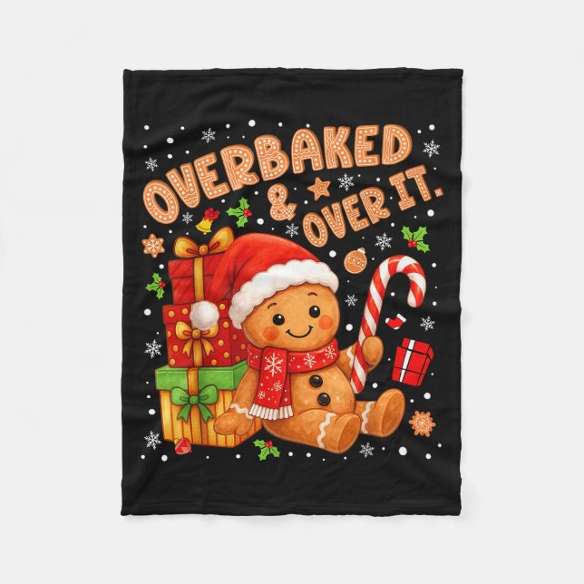 Couverture Polaire Overbaked And Over It Christmas Cookies Gingerbrea (Devant)