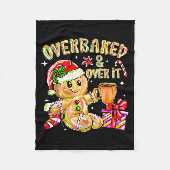 Couverture Polaire Overbaked And Over It Xmas Cookies Baking Gingerbr (Devant)