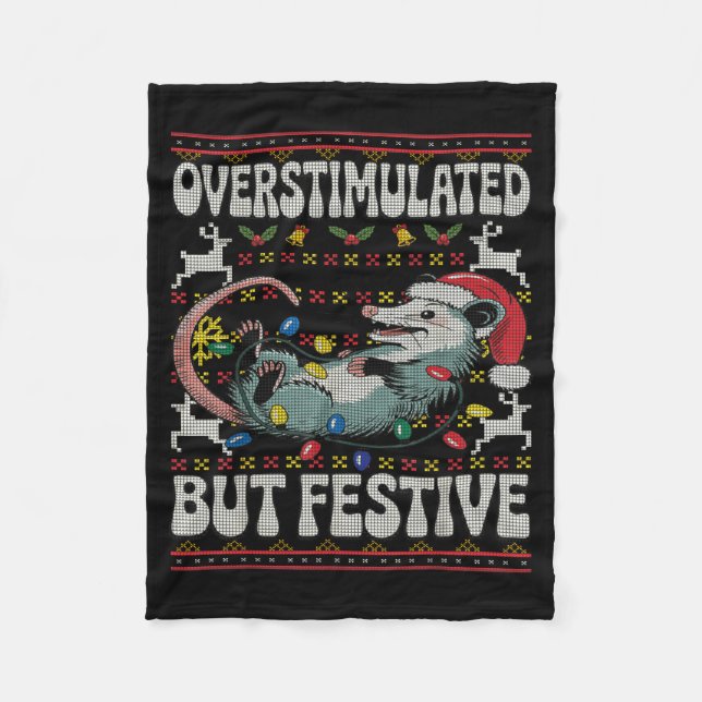 Couverture Polaire Overstimulated But Festive Ossum Christmas Ugly Sw (Devant)