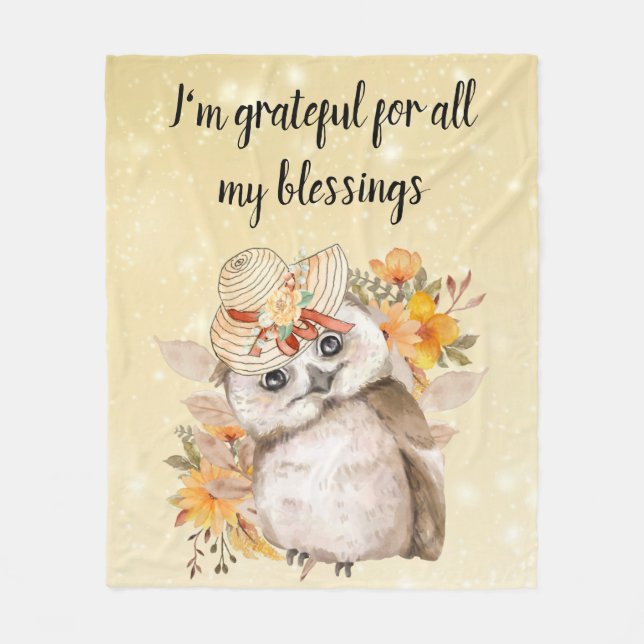 Couverture Polaire owl Thanksgiving Decor Fall Farmhouse  (Devant)
