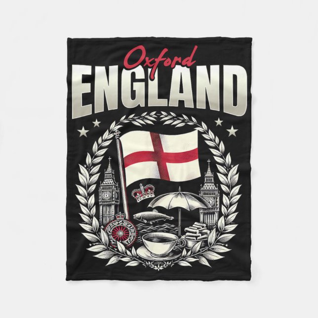 Couverture Polaire Oxford England Flag Souvenir Oxford Vacation  (Devant)