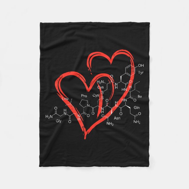 Couverture Polaire Oxytocin Molecules Heart Love Valentines Day Scien (Devant)