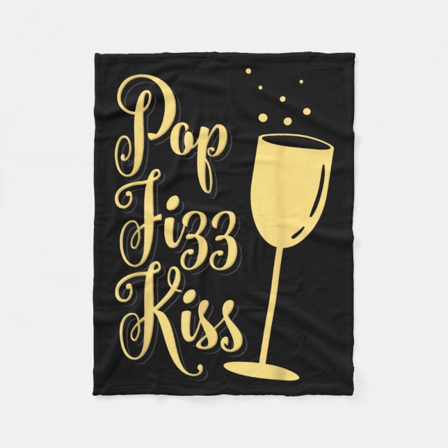 Couverture Polaire P Fizz Kiss Funny New Years Eve Wine Champagne  (Devant)