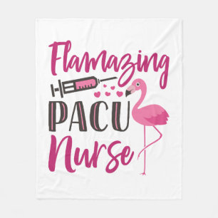 Couverture Polaire PACU Infirmière Flamant rose Infirmière de la sema