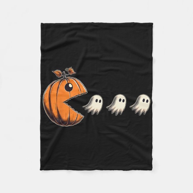 Couverture Polaire Pacween drôle d'Halloween Citrouille Fantôme Gamer (Devant)
