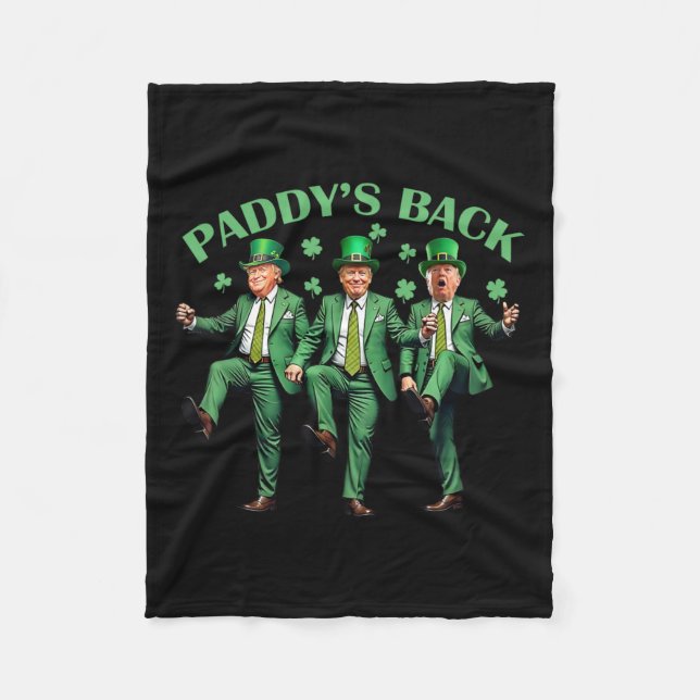 Couverture Polaire Paddy's Back Jour de la Saint Patrick Danser Trump (Devant)
