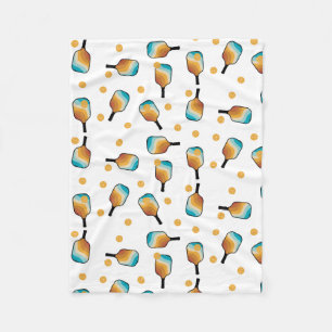 Couverture Polaire Pagaies de Pickleball Retro et Motif de Ball