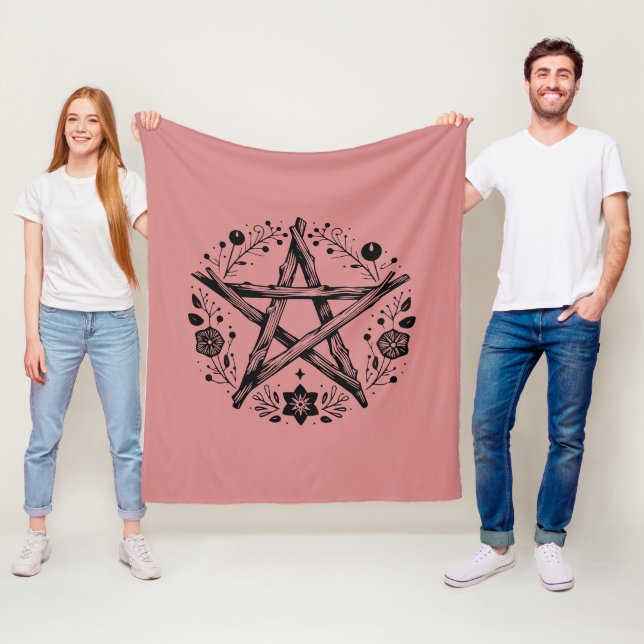 Couverture Polaire Pagan Pentacle Wicca (En situation)