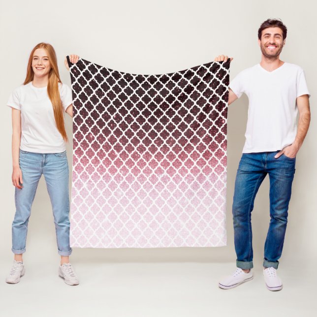 Couverture Polaire Paillettes et dentelle or rose (En situation)