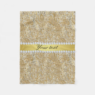 Couverture Polaire Paillettes et diamants d'or de Faux