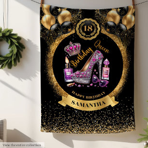 Couverture Polaire Paillettes Glamour Reine d'anniversaire Chaussures