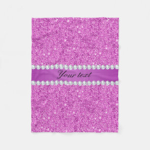 Couverture Polaire Paillettes pourpres chics et diamants de Faux