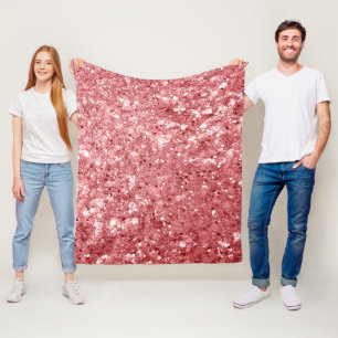 Couverture Polaire Paillettes Roses Brillantes Glamour