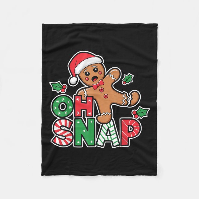 Couverture Polaire Pain d'épices Homme Oh Snap Noël Funny Cookie Bak (Devant)