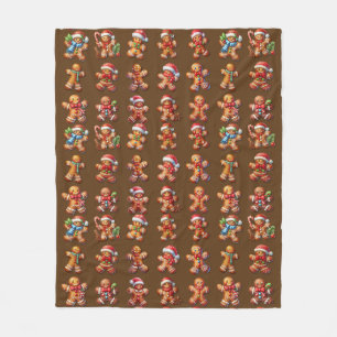 Couverture Polaire Pain d'épices Hommes pour Noël sur Rich Dark Brown