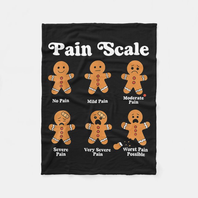 Couverture Polaire Pain Scale Funny Gingerbread Christmas Nurse Pain  (Devant)
