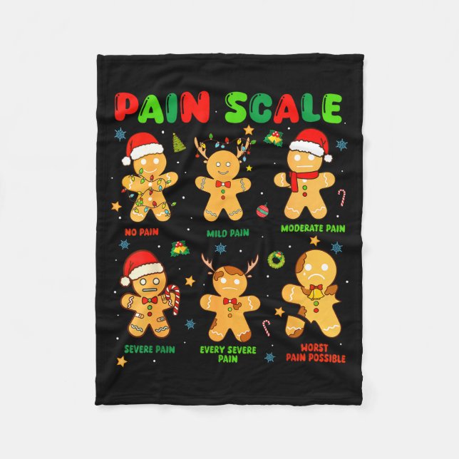 Couverture Polaire Pain Scale Funny Gingerbread Man Christmas Nurse H (Devant)