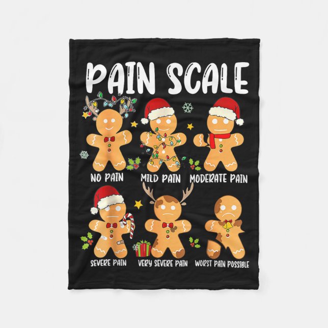Couverture Polaire Pain Scale Gingerbread Trauma Nurse Christmas Nurs (Devant)