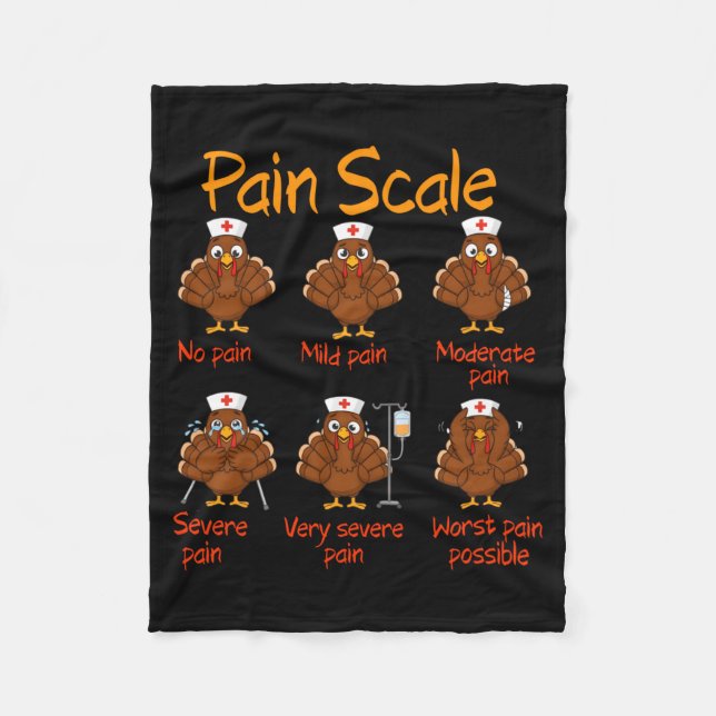 Couverture Polaire Pain Scale Nurse Turkey Thanksgiving Trauma Funny  (Devant)