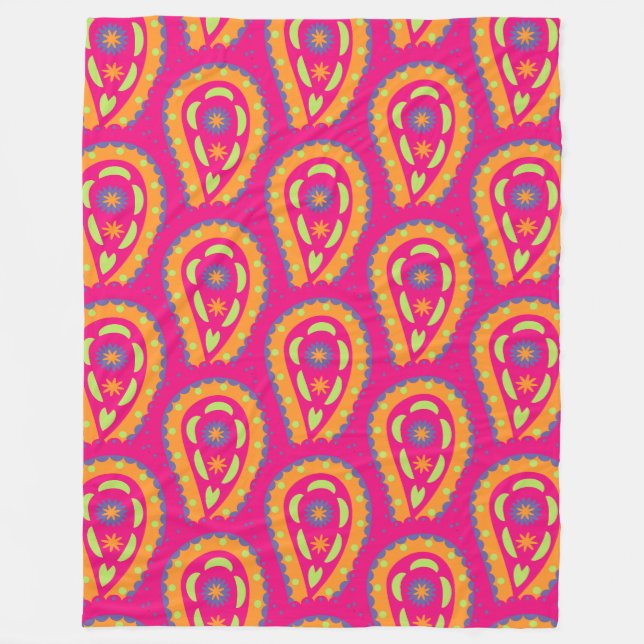 Couverture Polaire Paisley coloré (Devant)