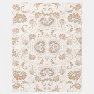 Couverture Polaire Paisley en beige esthétique moderne Tan Brown