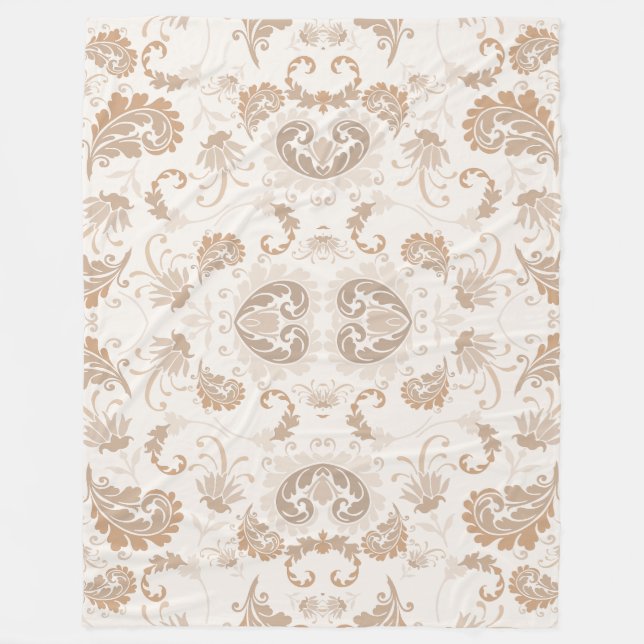 Couverture Polaire Paisley en beige esthétique moderne Tan Brown (Devant)