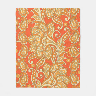 Couverture Polaire Paisley Floral ethnique sans couture Motif. Arabe