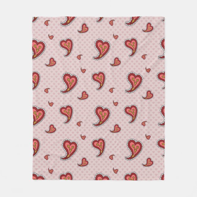 Couverture Polaire Paisley Heart Fleece Blanket (Devant)
