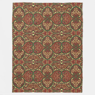 Couverture Polaire Paisley victorien motif élégant rouge vert or