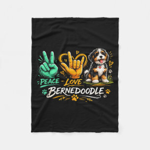 Couverture Polaire Paix Amour Bernedoodle Chien de Montagne Bernois C