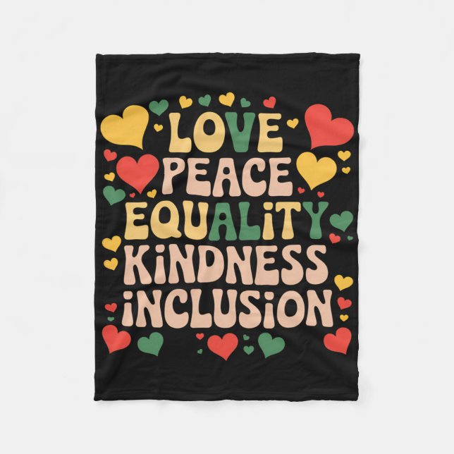 Couverture Polaire Paix Amour Diversité Inclusion Mois de l'histoire  (Devant)