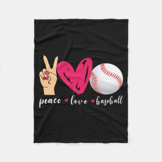 Couverture Polaire Paix Amour Et Baseball Équipe De Baseball Drôle Am