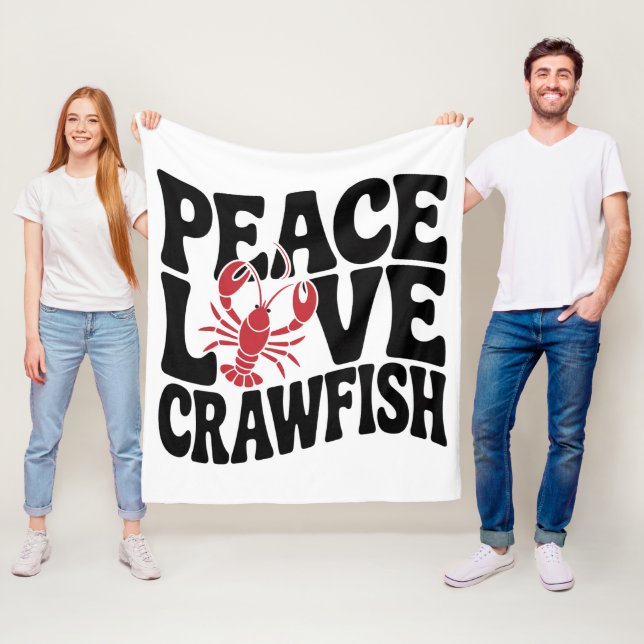 Couverture Polaire Paix Amour et écrevisses cajun  (En situation)
