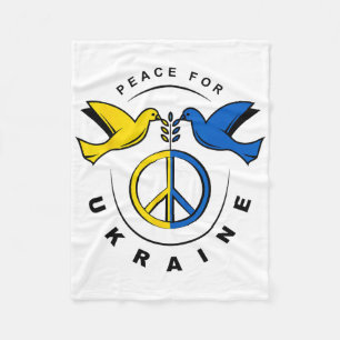 Couverture Polaire Paix pour l'Ukraine Colombe Drapeau de l'Ukraine J