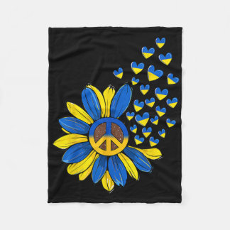 Couverture Polaire Paix tournesol cœur amour Je suis avec l'Ukraine U