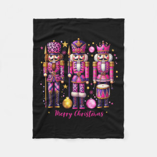 Couverture Polaire Pajama de Noël 2024 de Noël rose Léopard