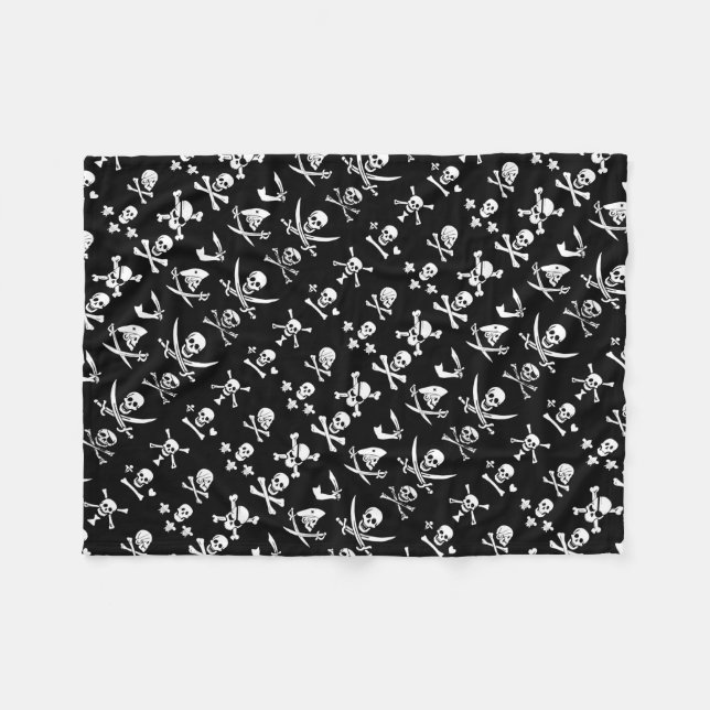 COUVERTURE POLAIRE PÂLE DE PIRATES NOIRES, OBJETS TRAVERSÉS, ÉPINES (Devant (Horizontal))