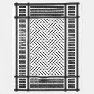 Couverture Polaire Palestinien Joranian kuffiya noir et blanc Fleec