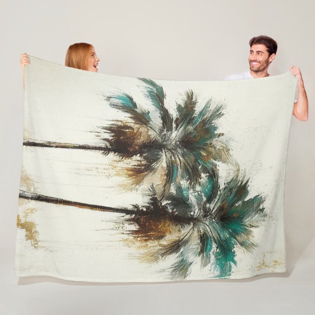 Couverture Polaire Palm Tree Tropical Fleece Blanket (En situation)