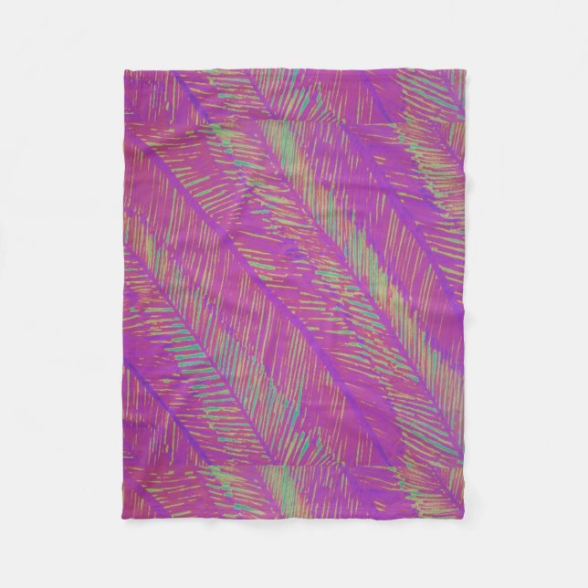 Couverture Polaire Palmes violettes Été Neon (Devant)