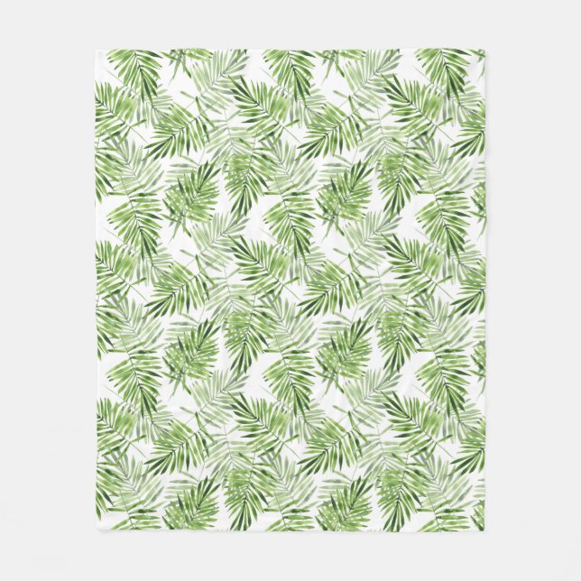 Couverture Polaire Palmettes vertes (Devant)